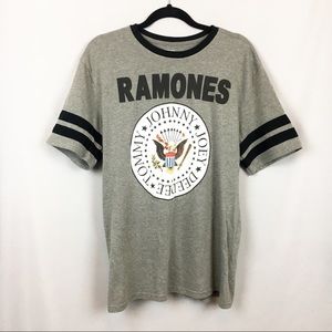 Ramones Gray and Black Graphic Band T-Shirt